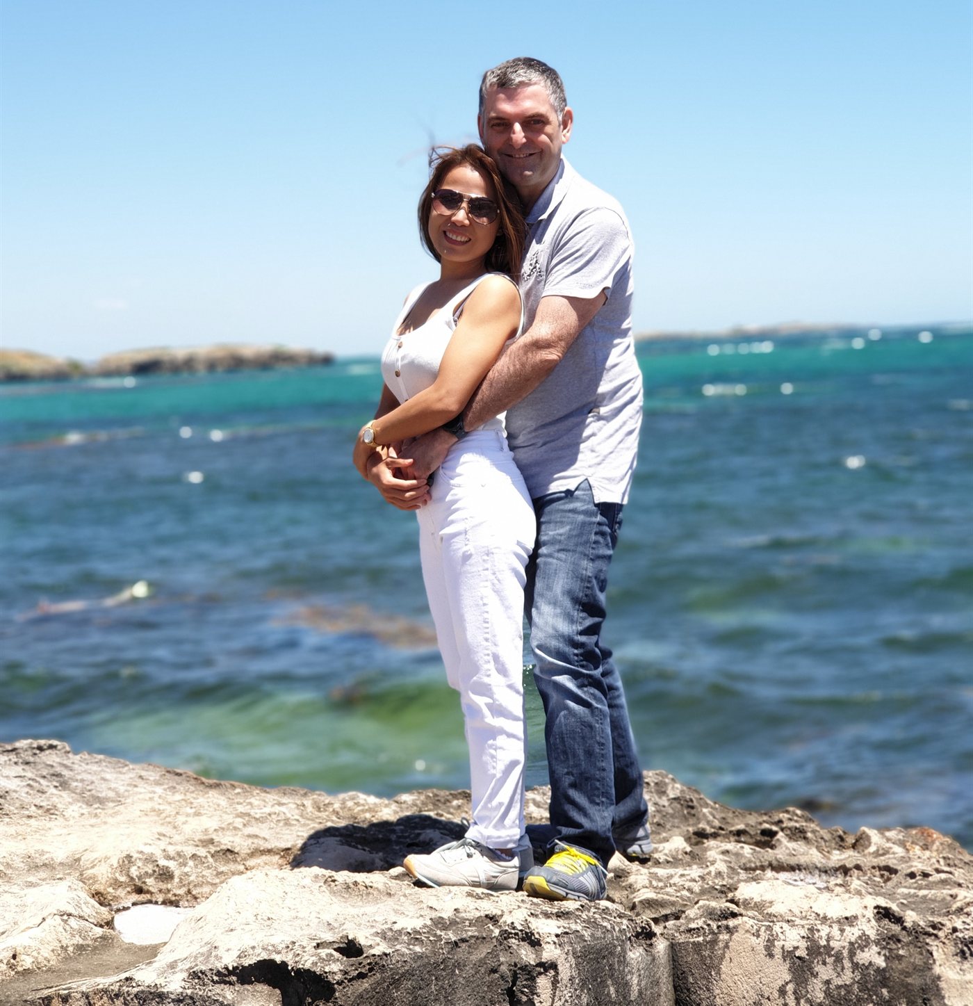 Eric and Amm together near the coast